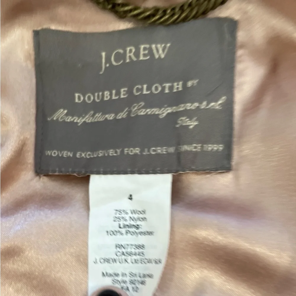 J. Crew Pink Double Cloth Wool  Trench Coat- Size 4 - Picture 10 of 16